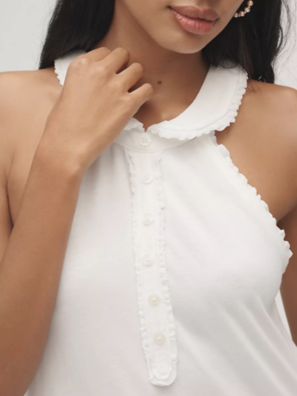 🆕 Maeve Collared Halter Ruffled Tunic - Picture 4 of 12